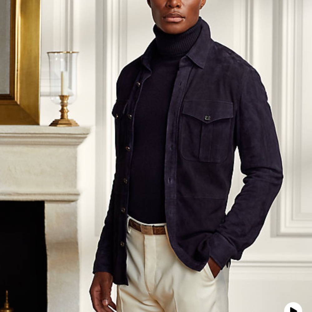 NWT Ralph Lauren Long-sleeve suede button down